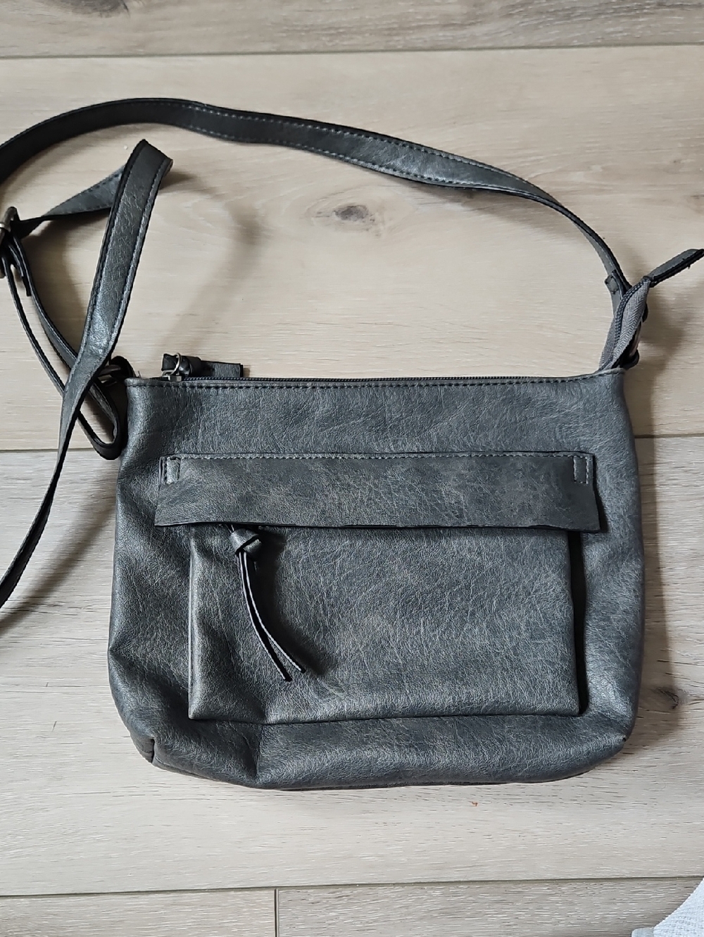 Compact Gray Crossbody Bag - Minimalist Women's Shoulder Bag